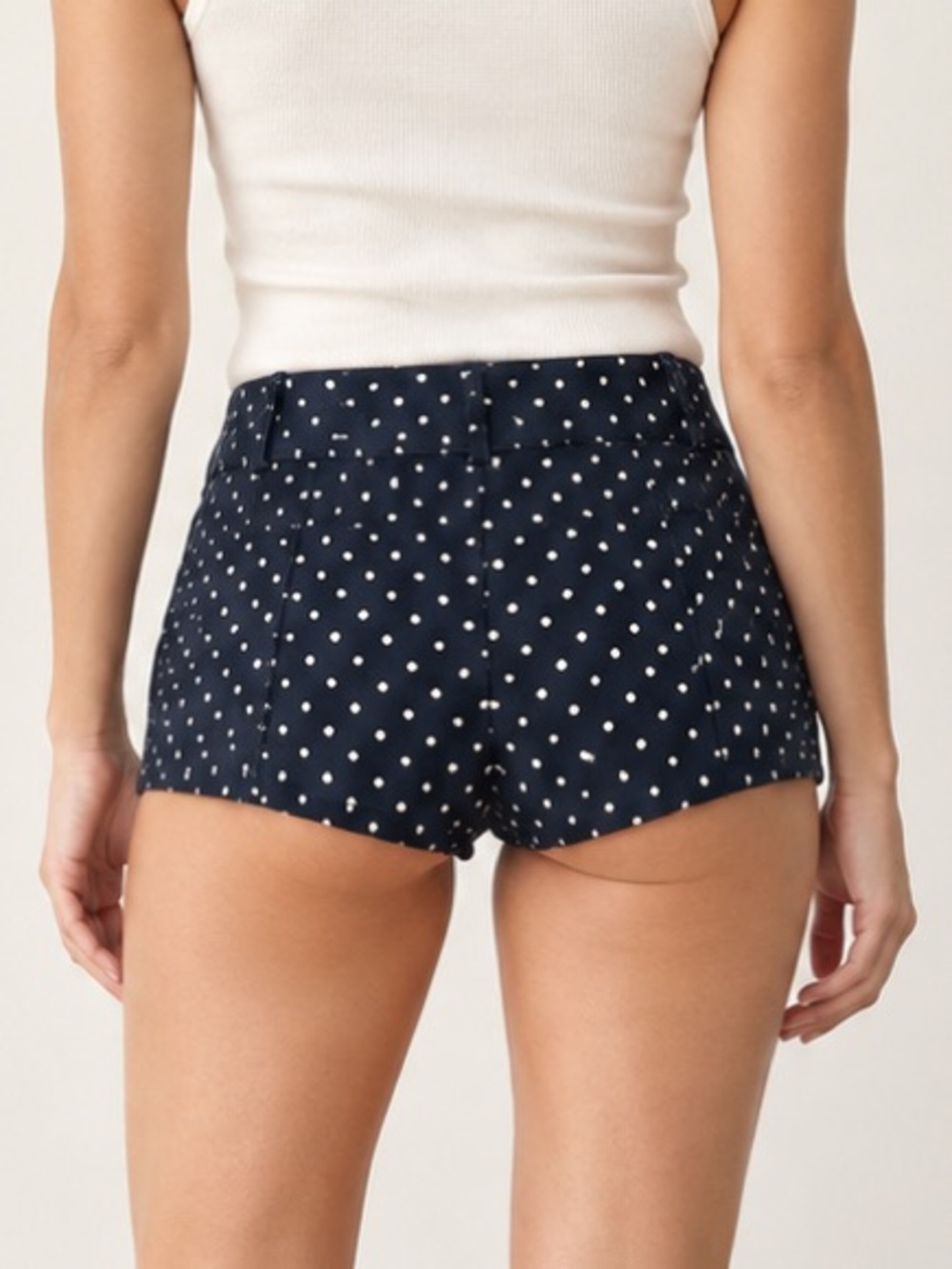 Witty Fox Navy Polka Dot Low Rise Mini Shorts M NWT